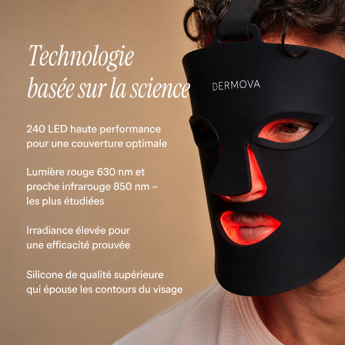DERMOVA Masque LED Visage & Cou